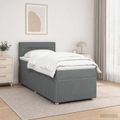 vidaXL Posteľ boxspring s matracom Tmavosivá 90 x 200 cm Látka