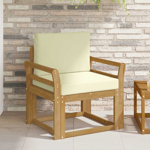 vidaXL 2 Kus Záhradná súprava gaučov Polyester Biela a krémová