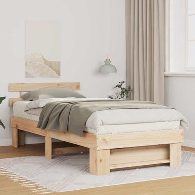 vidaXL Rám postele Hnedá 100 x 200 cm Masívne borovicové drevo