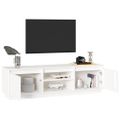 vidaXL TV stolík biely 140x35x40 cm masívna borovica