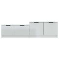 vidaXL TV stolík lesklý biely 158,5x36x45 cm spracované drevo
