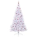 vidaXL Umelý vianočný stromček Biela 240 cm PVC a oceľ