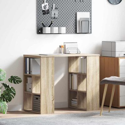 vidaXL Stôl s poličkou Sonoma dub 90 x 50 x 75 cm Kompozitné drevo