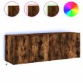 vidaXL TV nástenné skrinky s LED svetlami 2 ks dymový dub 60x35x41 cm