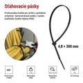 Sťahovacia páska 300×4,8, čierna, 100 ks