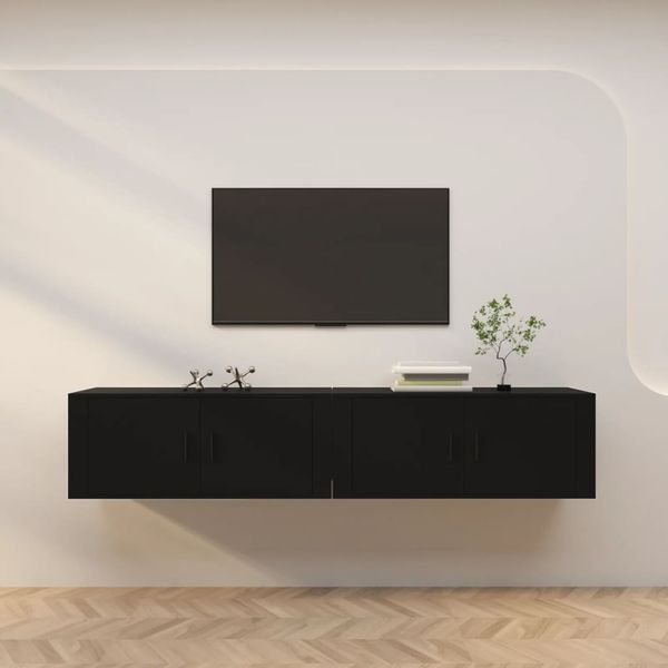 vidaXL Nástenné TV skrinky 2 ks čierne 100x34,5x40 cm