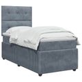 vidaXL Posteľ boxspring s matracom Tmavosivá 80 x 200 cm Zamat