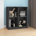 vidaXL Komoda sivá 70x33x76 cm masívne borovicové drevo