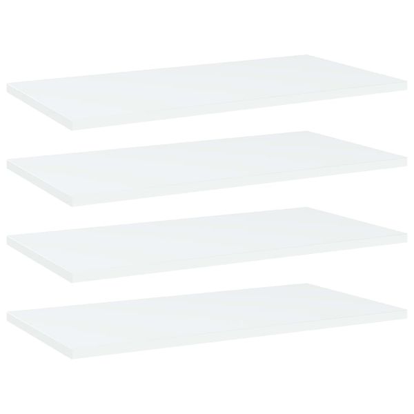 vidaXL Prídavné police 4 ks, biele 60x30x1,5 cm, drevotrieska