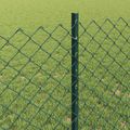 vidaXL Sieťový plot s stĺpom 25 x 0,8 m PVC potiahnutá oceľ Zelená