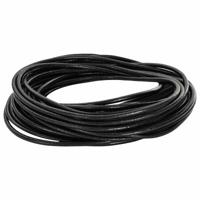 vidaXL Kožená šnúrka Čierna Ø3 mm x 50 m Koža