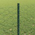 vidaXL Hexagonálny plot s stĺpom 50 x 0,6 m PVC potiahnutá oceľ Zelená