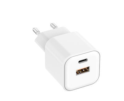 Setty wall charger USB-A + USB-C 20W LSGaN-AC-200 white