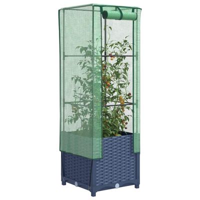 vidaXL Záhon s krytom na skleník ratanový vzhľad 40x40x139 cm
