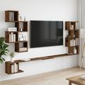 vidaXL Nástenná polica na TV Staré drevo 180 x 15 x 94 cm
