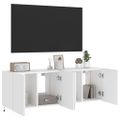 vidaXL TV nástenné skrinky s LED svetlami 2 ks biele 60x35x41 cm