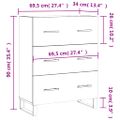 vidaXL Komoda čierna 69,5x34x90 cm kompozitné drevo