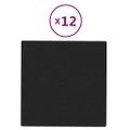 vidaXL Nástenné panely 12 ks čierne 30x30 cm látkové 1,08 m²