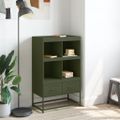 vidaXL Vysoká skrinka olivovozelená 68x39x111,5 cm oceľ