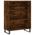vidaXL Vysoká skrinka dymový dub 69,5x32,5x180 cm kompozitné drevo