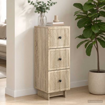 vidaXL Zásuvkový kabinet Dub sonoma 33 x 34,5 x 90 cm Kompozitné drevo