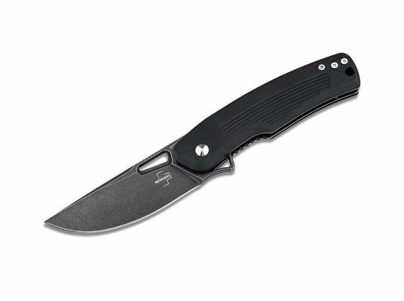 Böker Plus 01BO628 NAHAL vreckový nôž 8 cm, Stonewash, čierna, hliník, spona