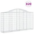 vidaXL Oblúkové gabiónové koše 20 ks 200x30x100/120cm pozinkov. železo