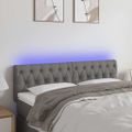 vidaXL Čelo postele s LED tmavosivé 160x7x78/88 cm látka