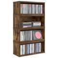 vidaXL Roh na skladovanie CD 4 ks Dymový dub 40 x 17 x 17 cm