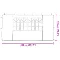 vidaXL Bočná stena párty stanu 2 ks 400 x 195 cm Antracitová PE a oceľ