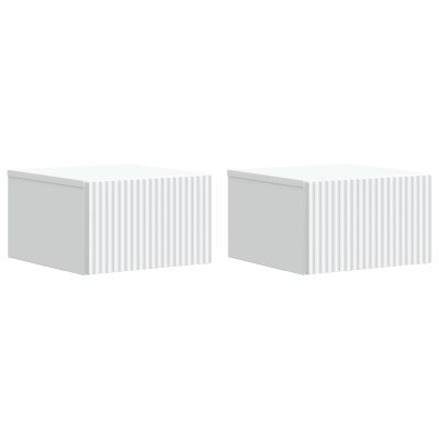 vidaXL Nástenná nočná skrinka Nástenný 2 pcs Biela 33 x 34,5 x 20 cm
