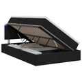 vidaXL LED úložná posteľ s matracom Čierna 120 x 200 cm Látka