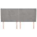 vidaXL Čelo postele so záhybmi bledosivé 163x23x118/128 cm zamat