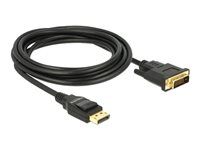 Kábel adaptéra - jeden spoj - DisplayPort (M) na DVI-D (M) - DisplayPort 1.2a - 3 m - pasívny - čierna