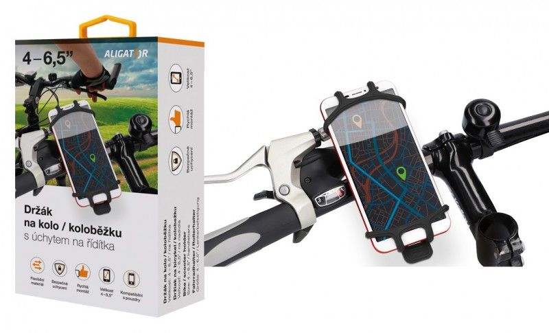 Držiak na bicykel/kolobežku ALIGATOR HA11, úchyt na riadidlá, univerzálny