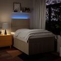 vidaXL Boxspring posteľ s matracom krémová 120x190 cm látka