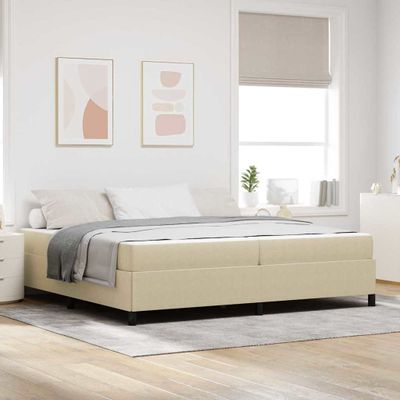 vidaXL Rám postele s matracmi Svetlozelená šedá 200 x 200 cm látka