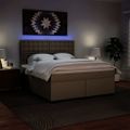 vidaXL Boxspring posteľ s matracom kapučínová 180x200 cm umelá koža