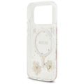 Puzdro Guess Resin Flowers Glitter MagSafe pre iPhone 17 Pro ružové