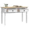 vidaXL Koncový stôl CORONA Biela 115 x 46 x 73 cm
