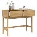 vidaXL Konzolový stolík FLORO hnedý 89,5x36,5x73 cm borovicový masív