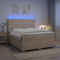 vidaXL Posteľ boxspring s matracom Krémová 180 x 200 cm Látka