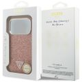 Puzdro Guess Glitter Triangle Logo MagSafe pre iPhone 17 Pro ružové