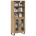 vidaXL Highboard 2 ks Remeselný dub 69,5 x 34 x 180 cm