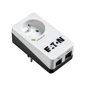 EATON přepěťová ochrana Protection Box 1 Tel@ FR, 1 zásuvka + telefon Prepetová ochrana, 1 zásuvka, Francie/Belgie, telefon, 16A, 250V, bílo-cerná