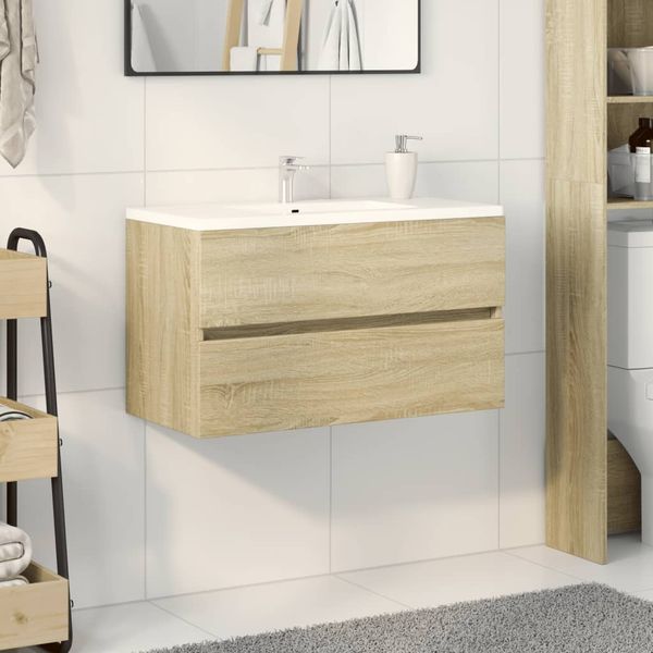 vidaXL Skrinka pod umývadlo, dub sonoma 80x38,5x45cm, kompozitné drevo