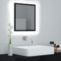 vidaXL Kúpeľňové zrkadlo s LED, lesklé čierne 40x8,5x37cm, akryl