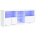 vidaXL Komoda s LED svetlami biela 162x37x67 cm