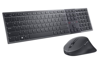 DELL KM900 bezdrátová klávesnice a myš( Premier Collaboration Keyboard ) GER/ německá Set klávesnice a myši, bezdrátový, nemecké rozložení, 2,4GHz, USB prijímac, Bluetooth, cerno-šedý