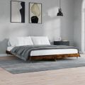 vidaXL Posteľný rám bez matraca dymový dub 200x200 cm kompozitné drevo